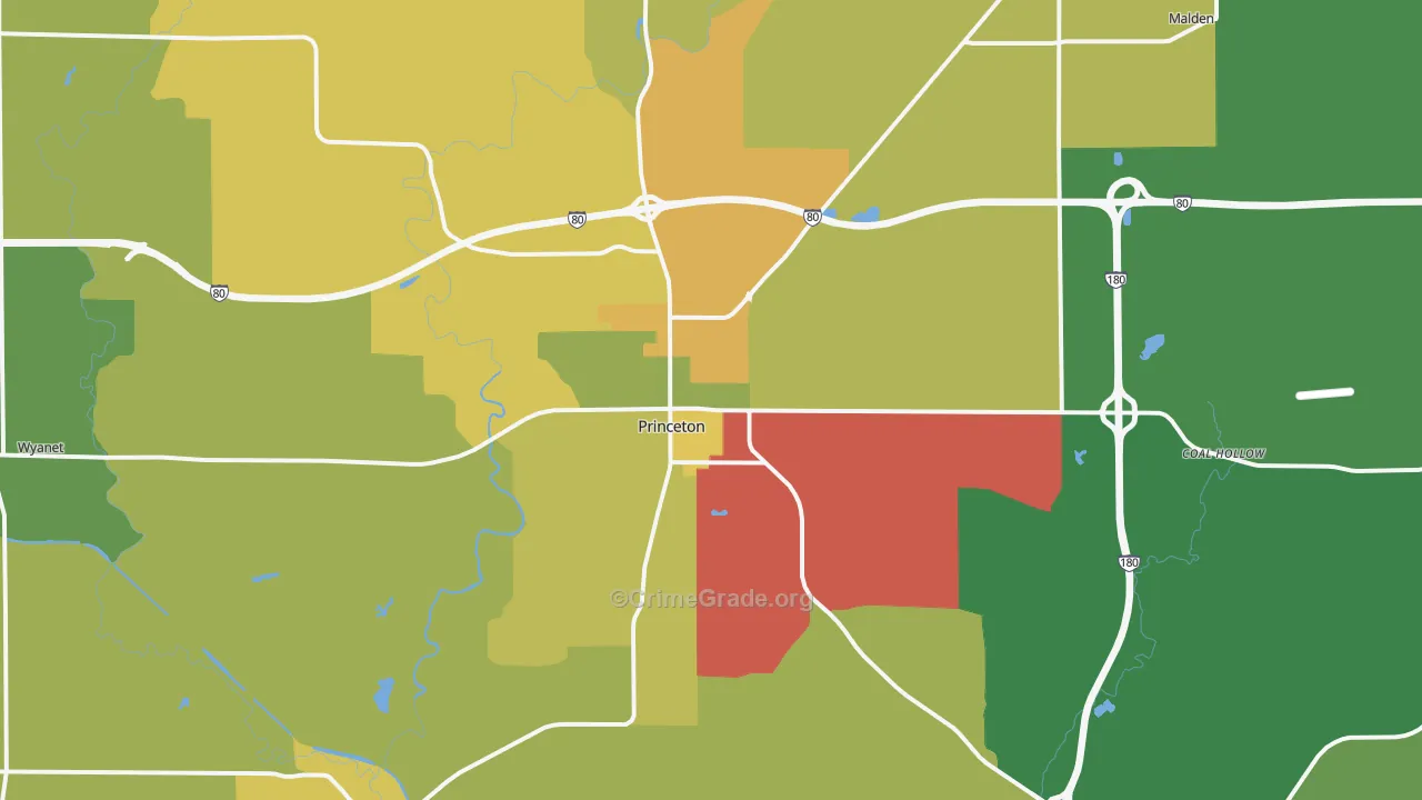 61356, IL Map of Drug-Related Crime Rates