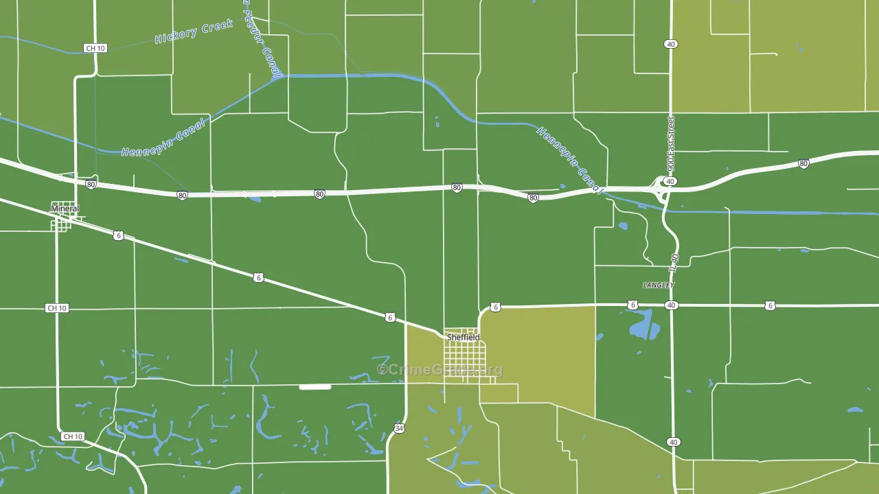 61361, IL Map of Drug-Related Crime Rates