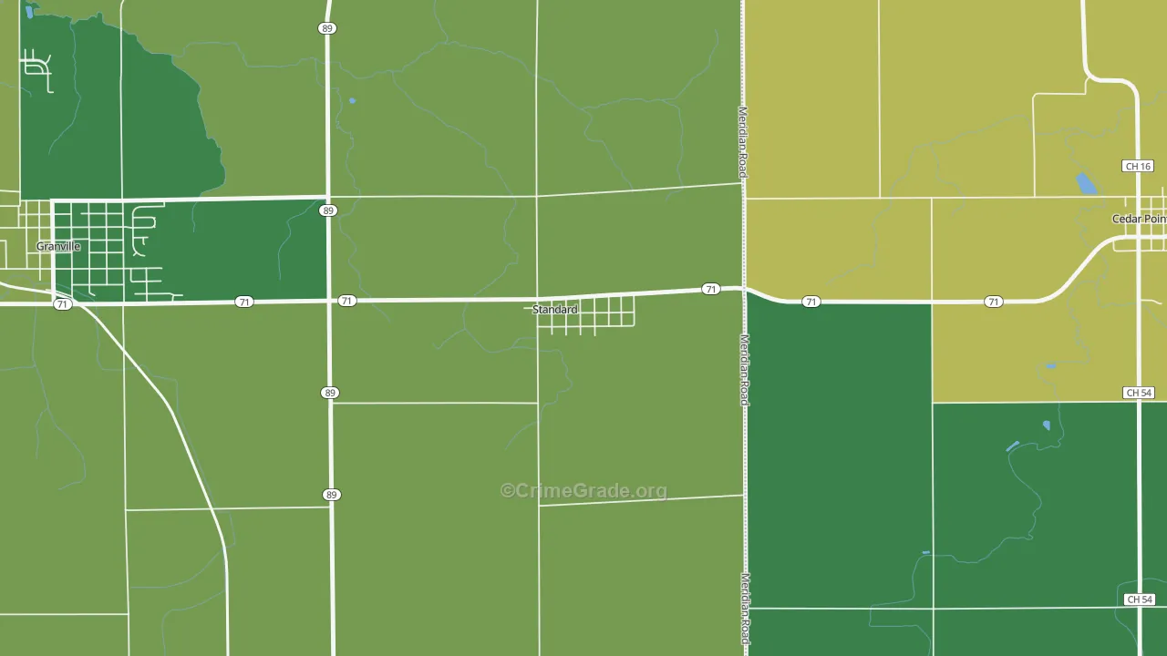 61363, IL Map of Drug-Related Crime Rates