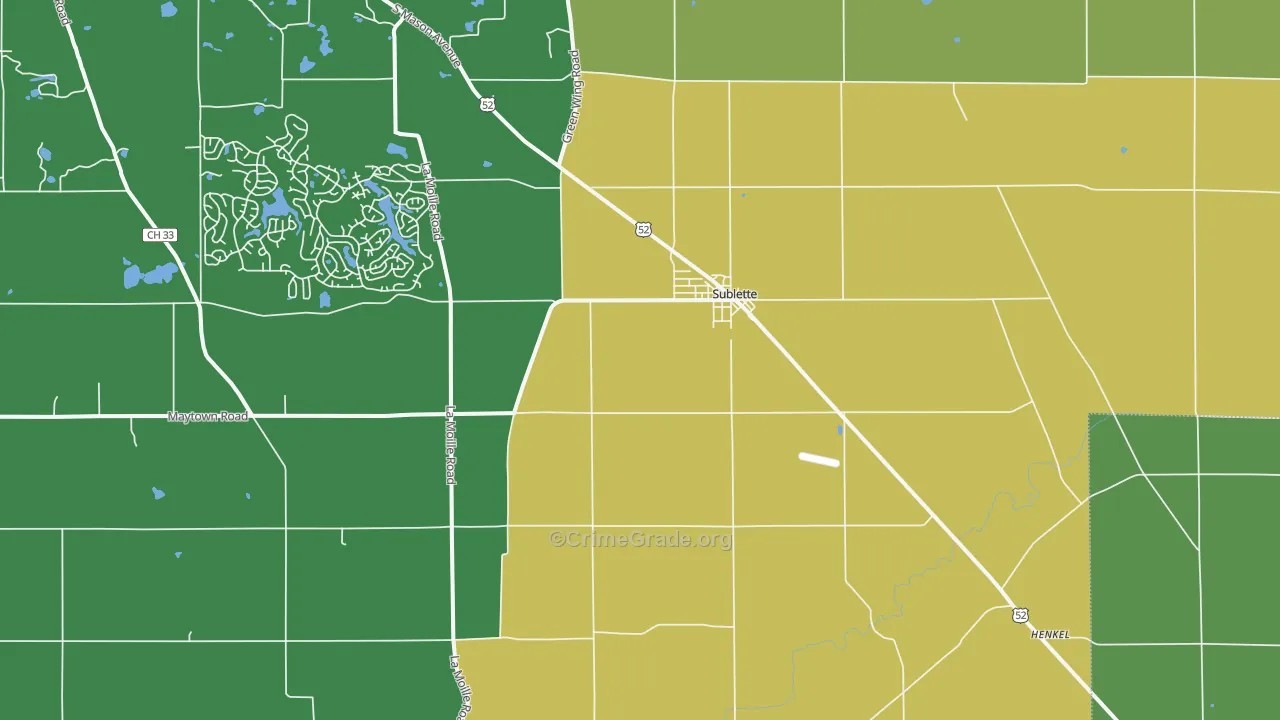 61367, IL Map of Drug-Related Crime Rates