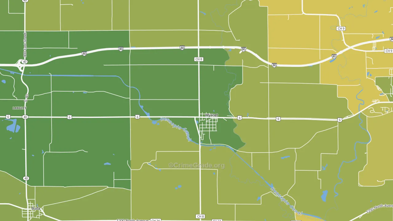 61379, IL Map of Drug-Related Crime Rates