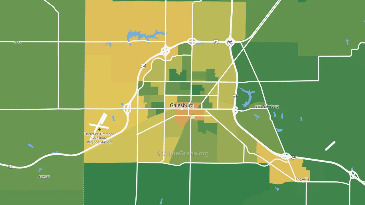 61401, IL Map of Drug-Related Crime Rates