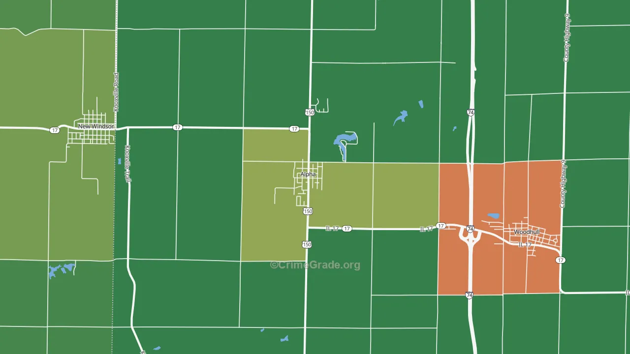 61413, IL Map of Drug-Related Crime Rates