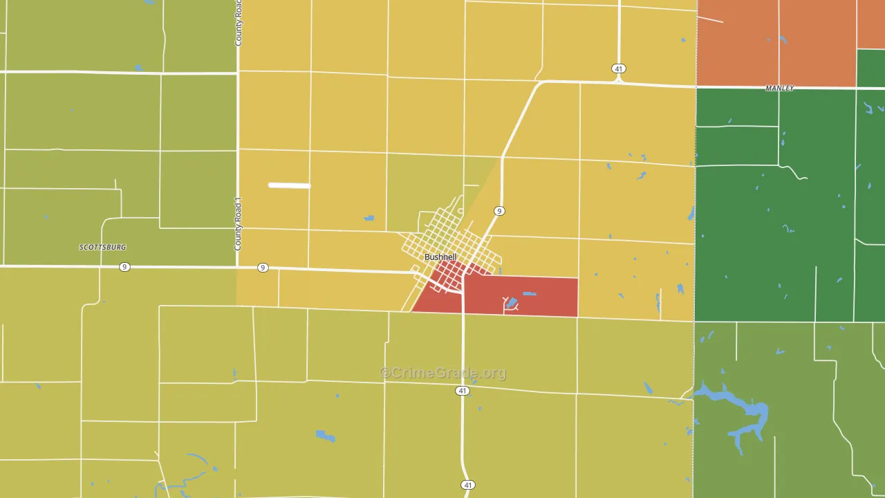 61422, IL Map of Drug-Related Crime Rates