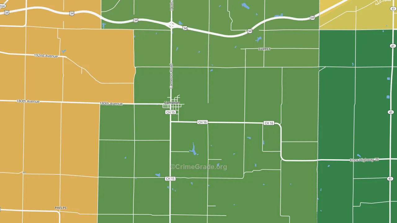 61423, IL Map of Drug-Related Crime Rates