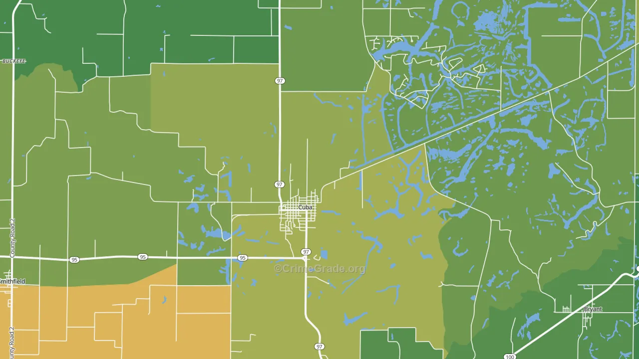 61427, IL Map of Drug-Related Crime Rates