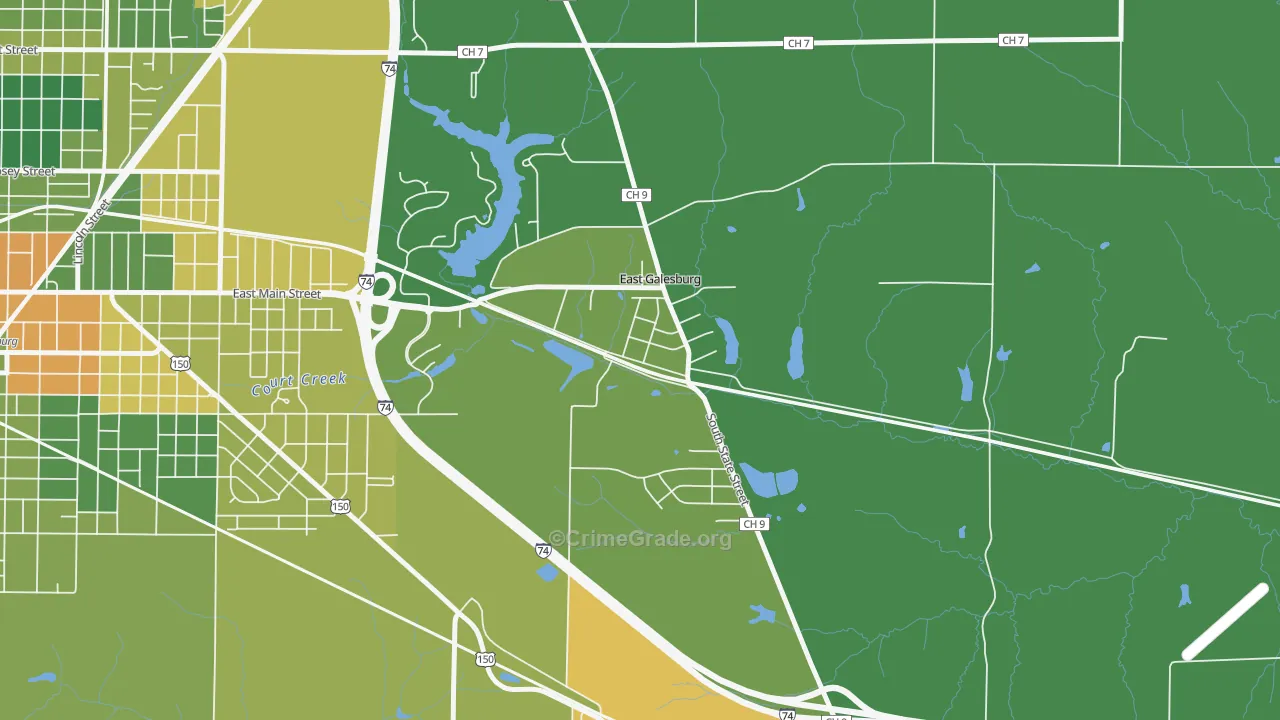61430, IL Map of Drug-Related Crime Rates