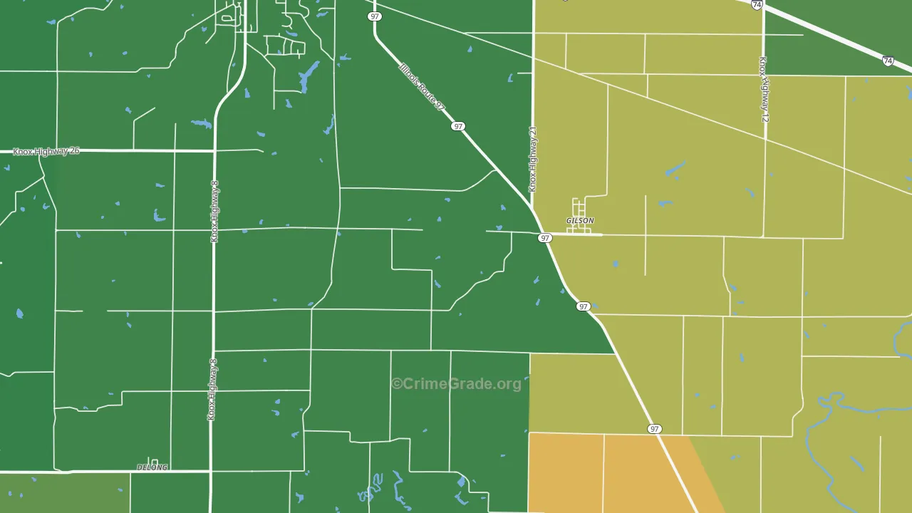 61436, IL Map of Drug-Related Crime Rates