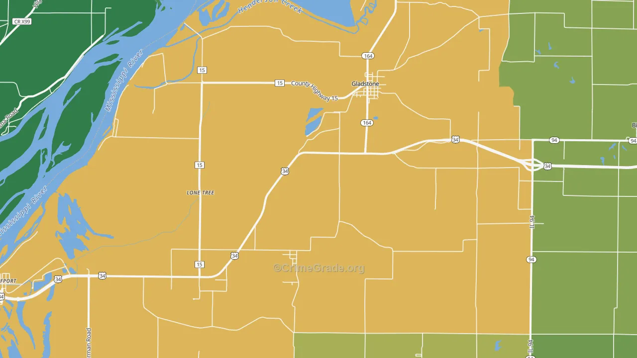 61437, IL Map of Drug-Related Crime Rates