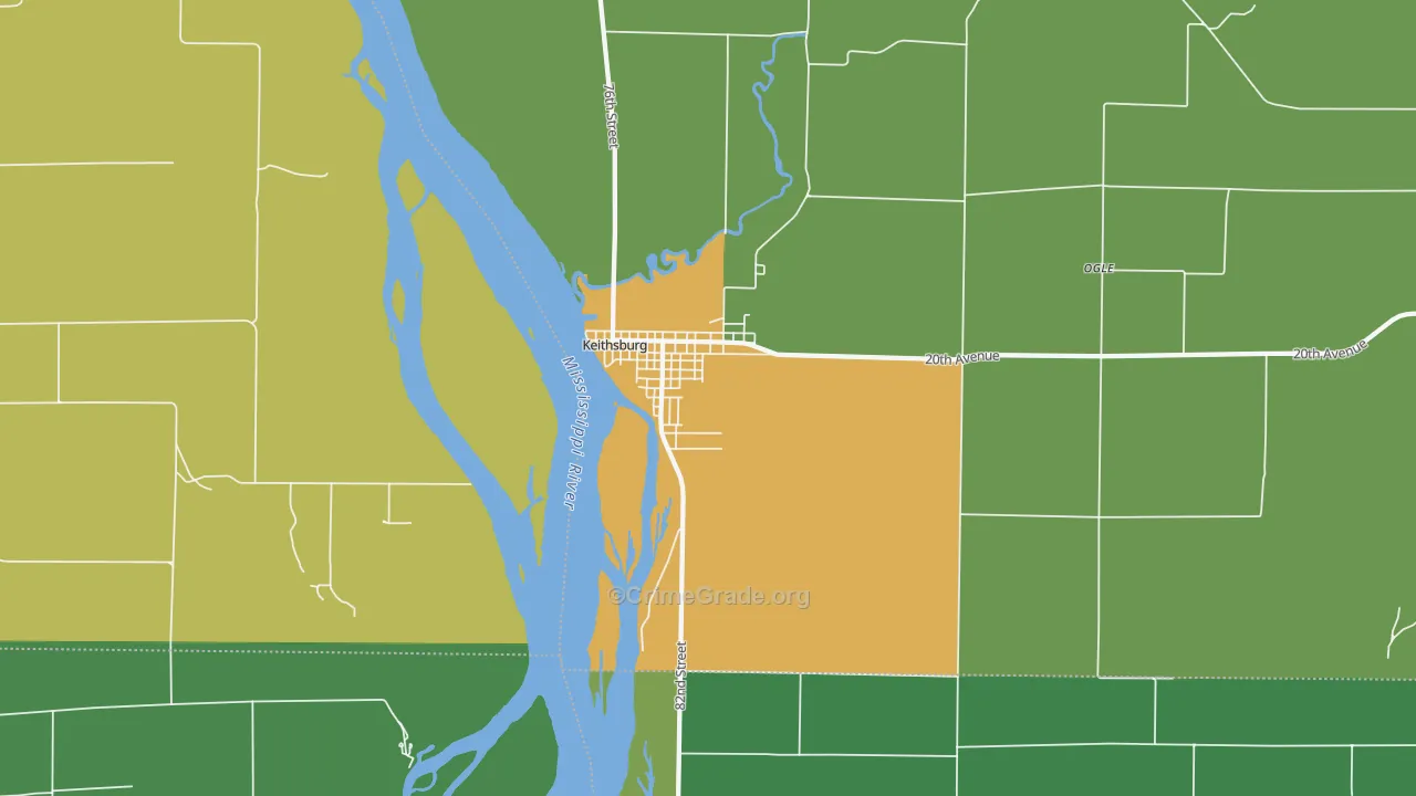 61442, IL Map of Drug-Related Crime Rates