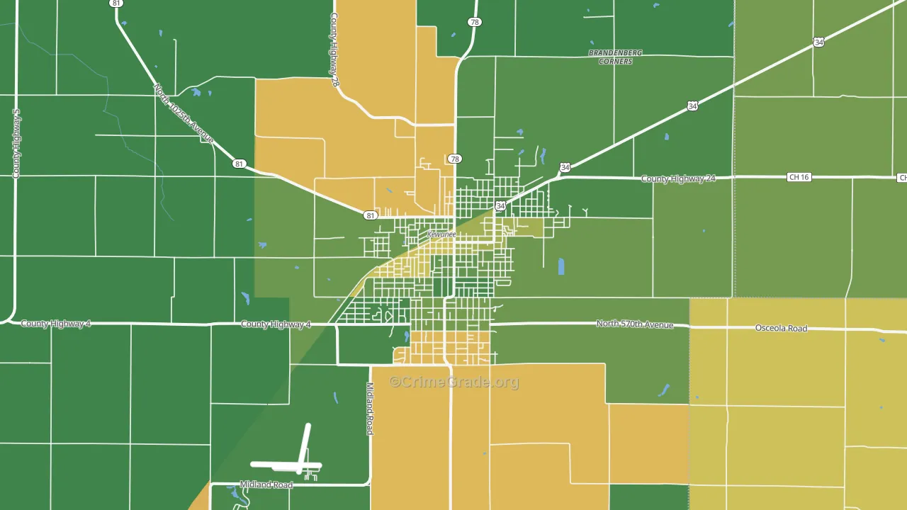 61443, IL Map of Drug-Related Crime Rates