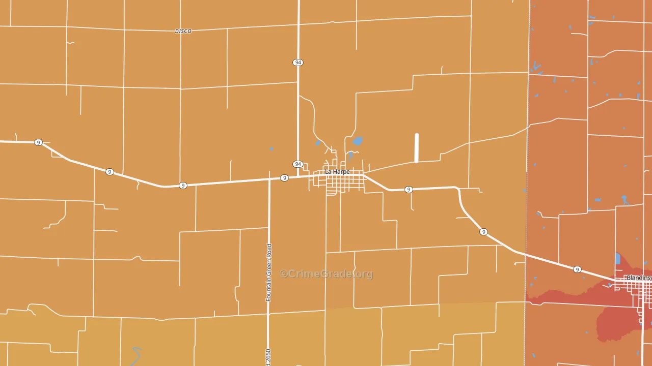 61450, IL Map of Drug-Related Crime Rates