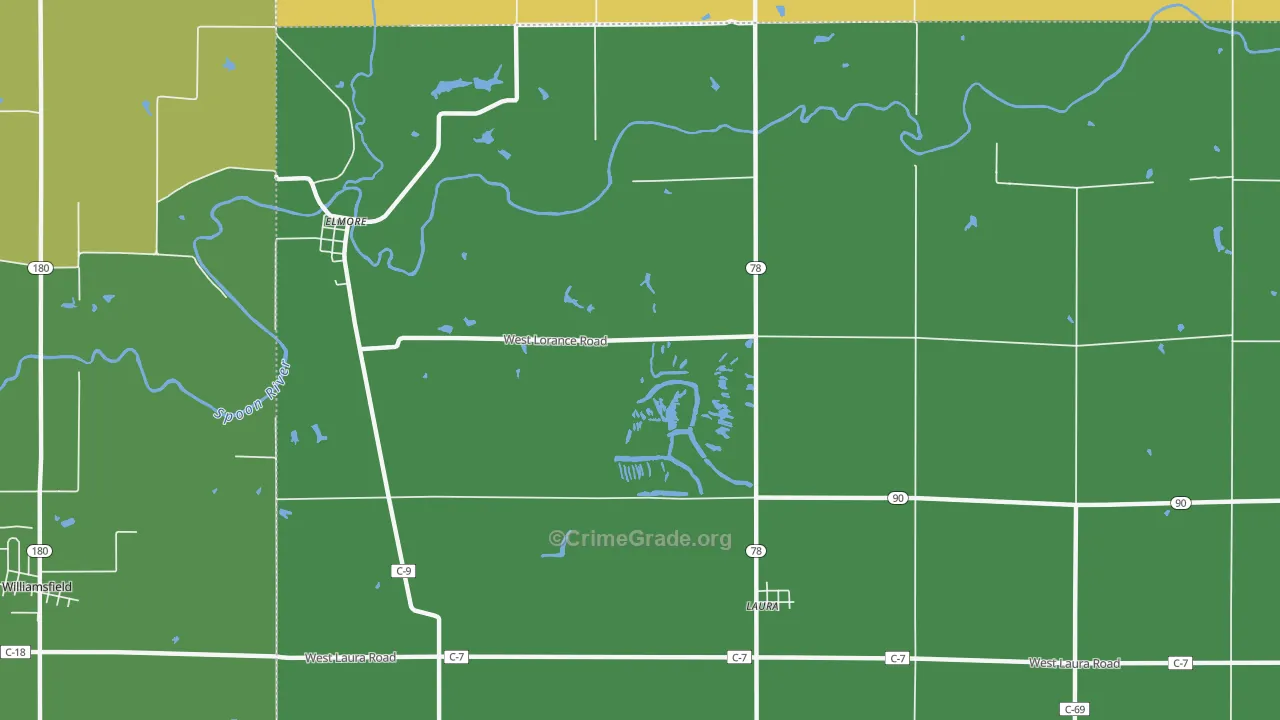 61451, IL Map of Drug-Related Crime Rates