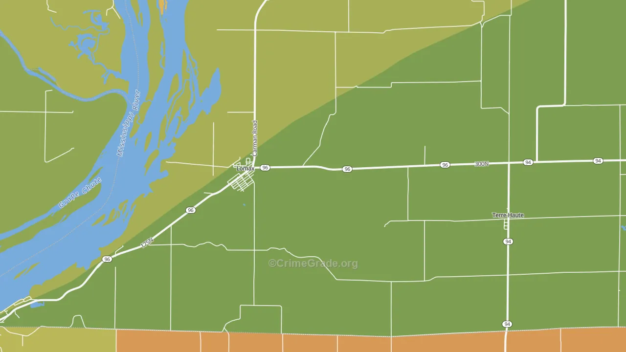 61454, IL Map of Drug-Related Crime Rates