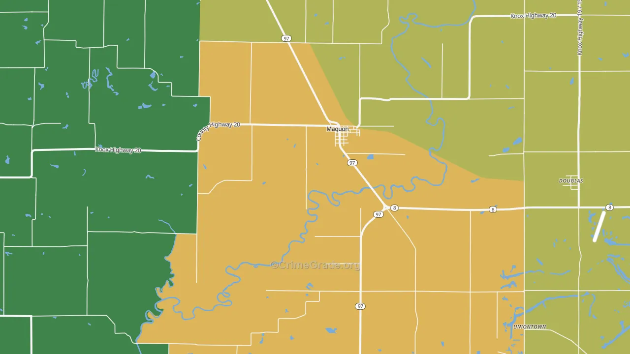 61458, IL Map of Drug-Related Crime Rates