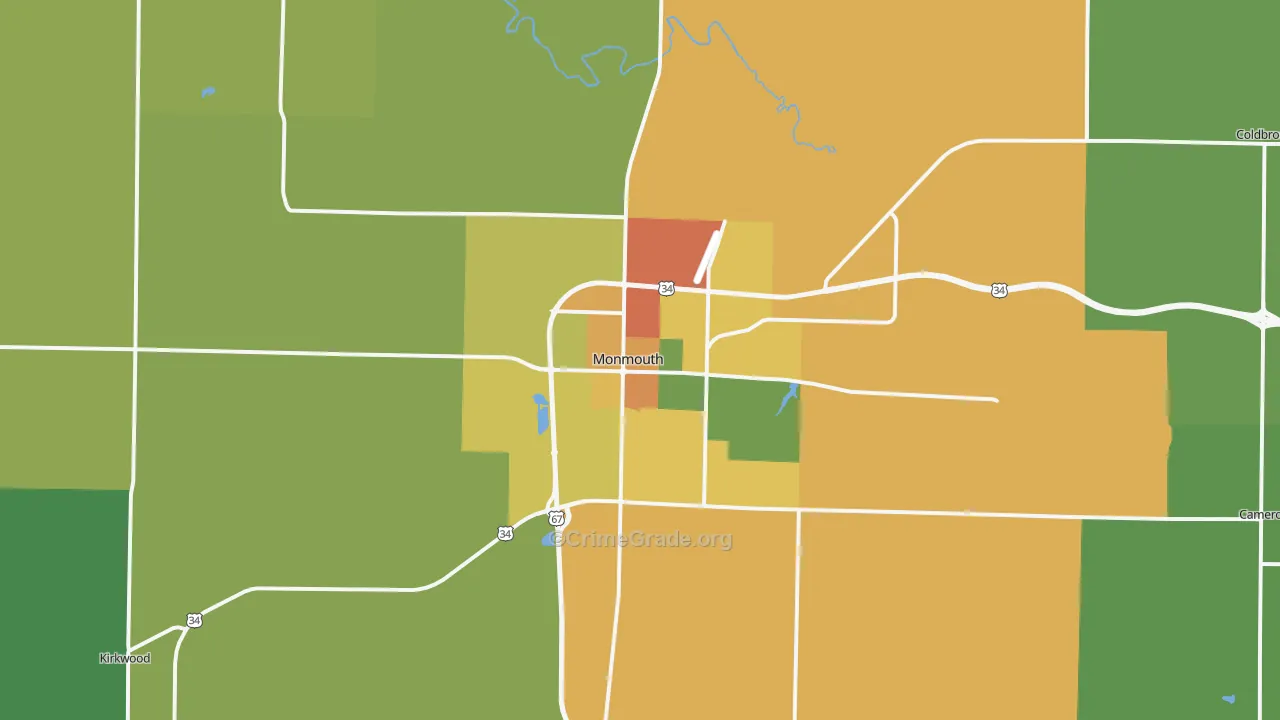 61462, IL Map of Drug-Related Crime Rates