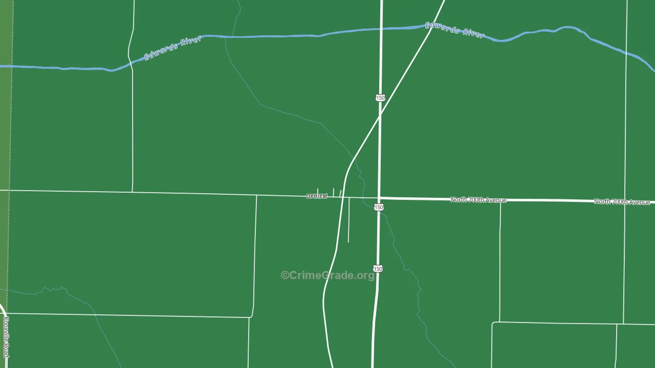 61468, IL Map of Drug-Related Crime Rates