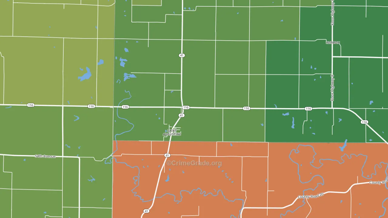 61474, IL Map of Drug-Related Crime Rates