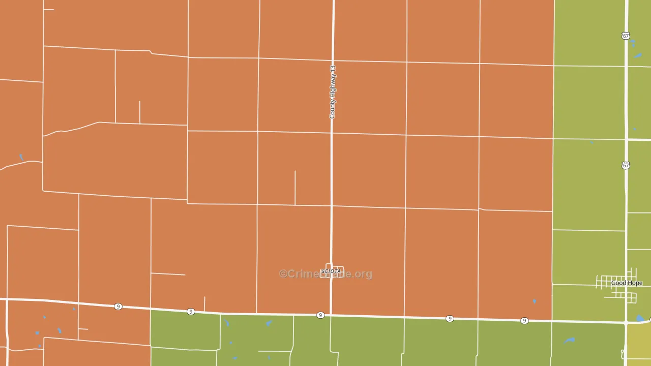 61475, IL Map of Drug-Related Crime Rates