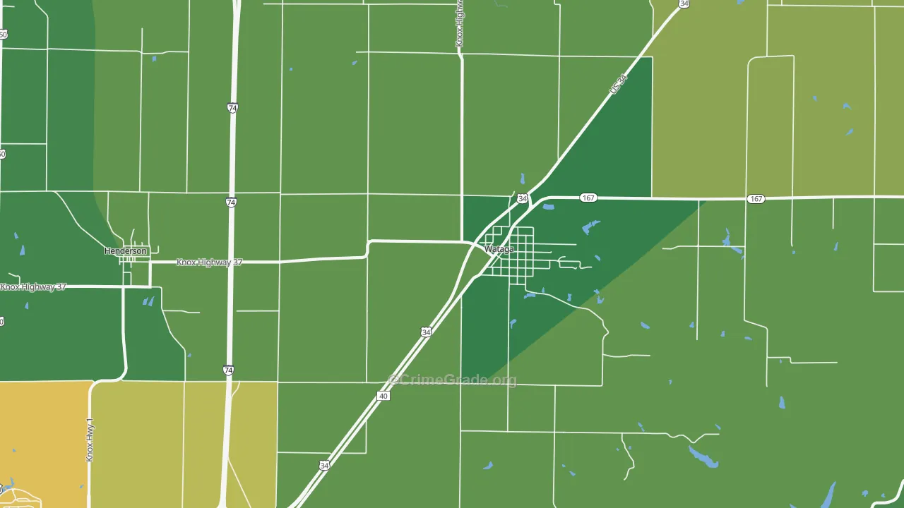 61488, IL Map of Drug-Related Crime Rates