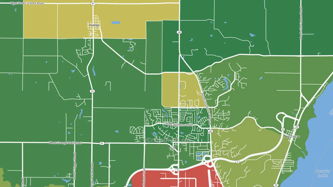 61525, IL Map of Drug-Related Crime Rates