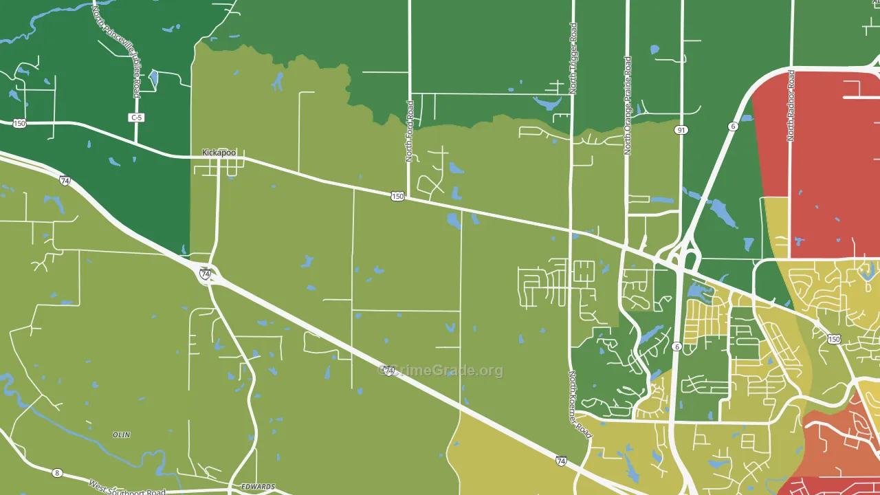61528, IL Map of Drug-Related Crime Rates