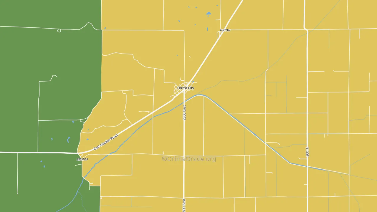 61532, IL Map of Drug-Related Crime Rates