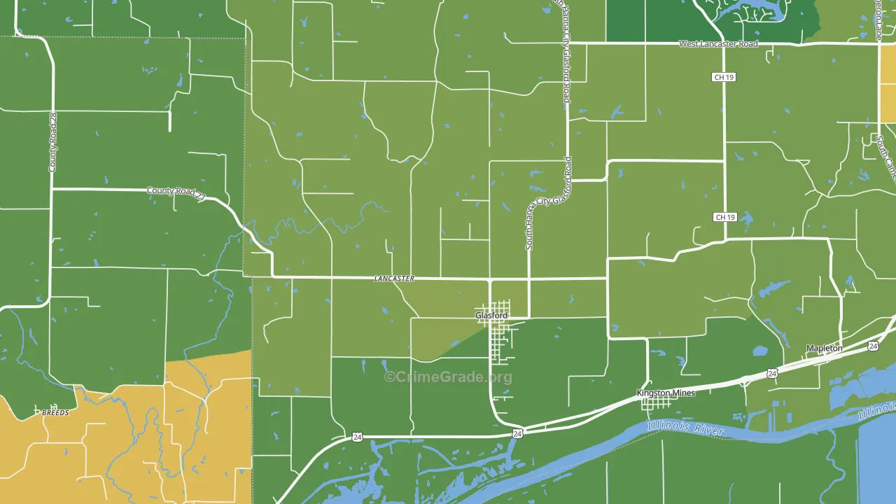 61533, IL Map of Drug-Related Crime Rates