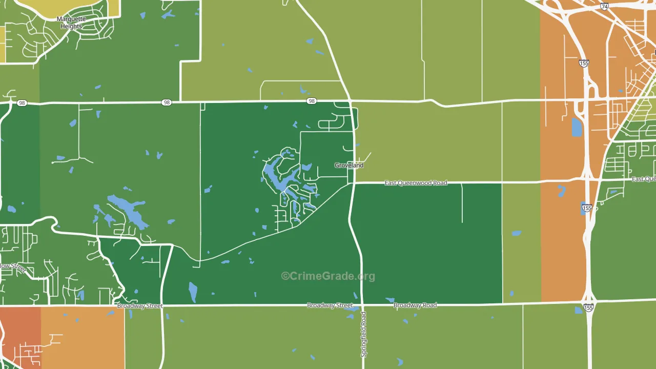 61535, IL Map of Drug-Related Crime Rates