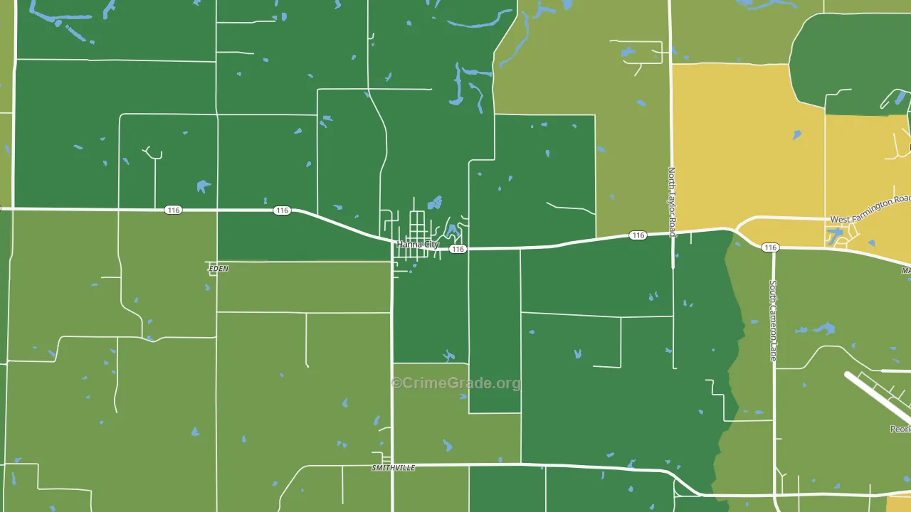 61536, IL Map of Drug-Related Crime Rates