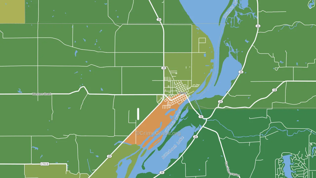61537, IL Map of Drug-Related Crime Rates