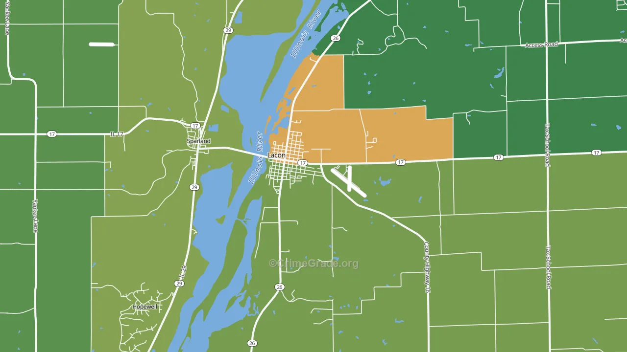 61540, IL Map of Drug-Related Crime Rates