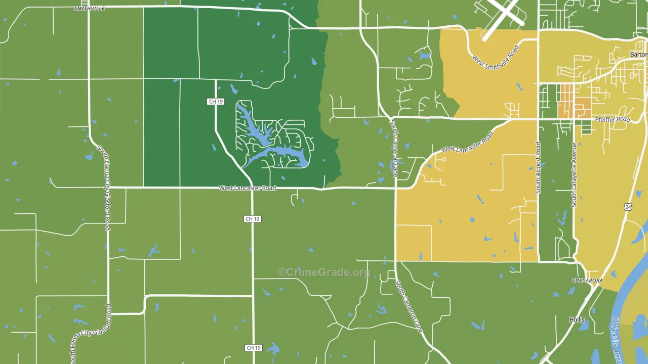 61547, IL Map of Drug-Related Crime Rates