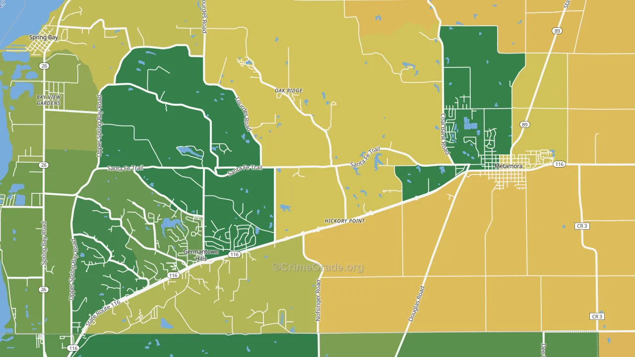 61548, IL Map of Drug-Related Crime Rates