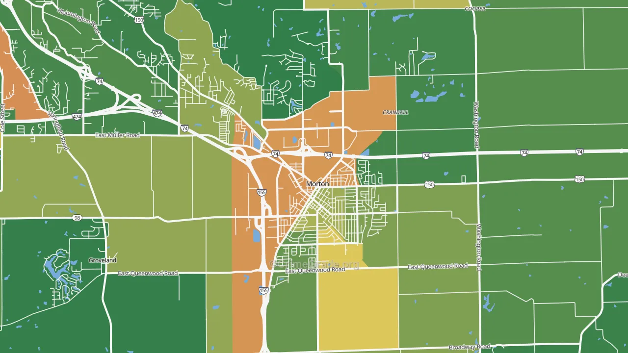 61550, IL Map of Drug-Related Crime Rates