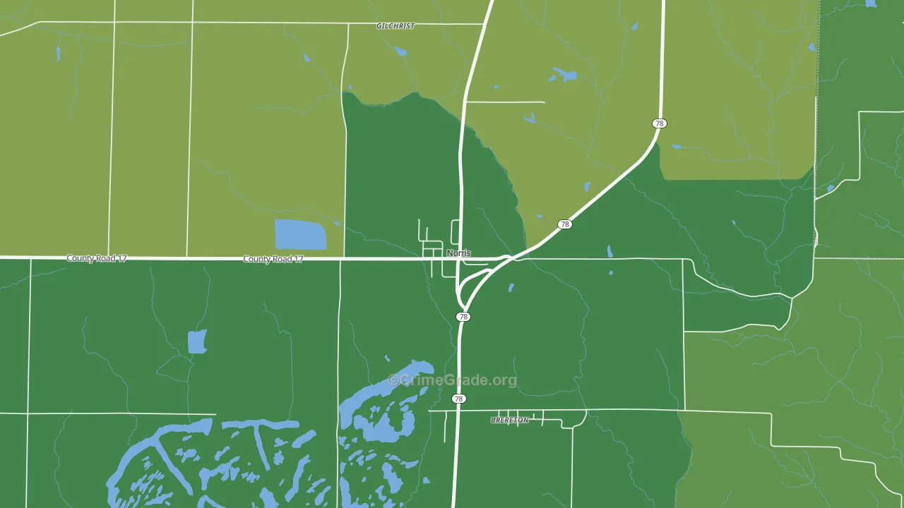 61553, IL Map of Drug-Related Crime Rates