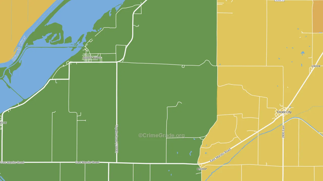 61567, IL Map of Drug-Related Crime Rates