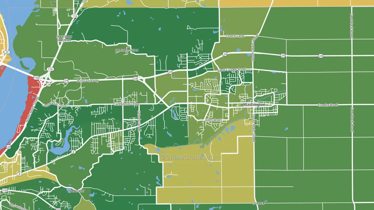 61571, IL Map of Drug-Related Crime Rates