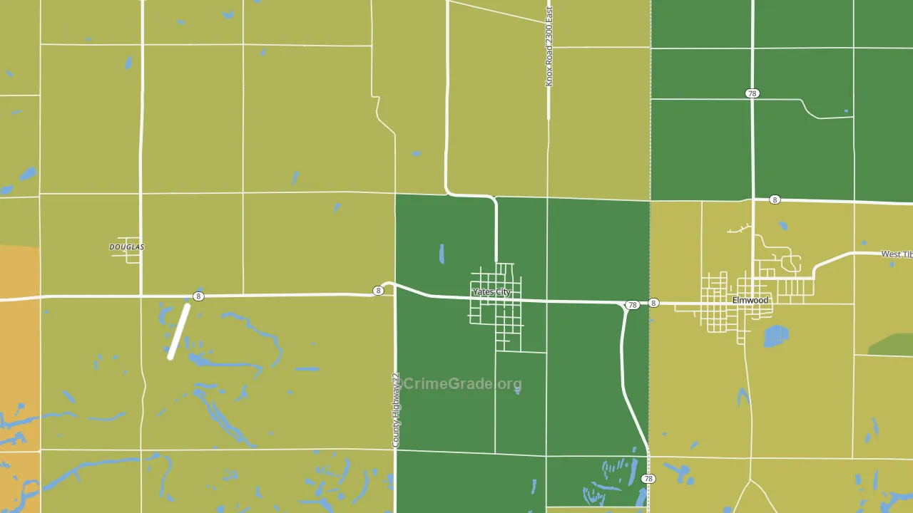 61572, IL Map of Drug-Related Crime Rates