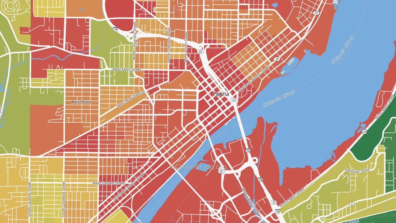 61602, IL Map of Drug-Related Crime Rates