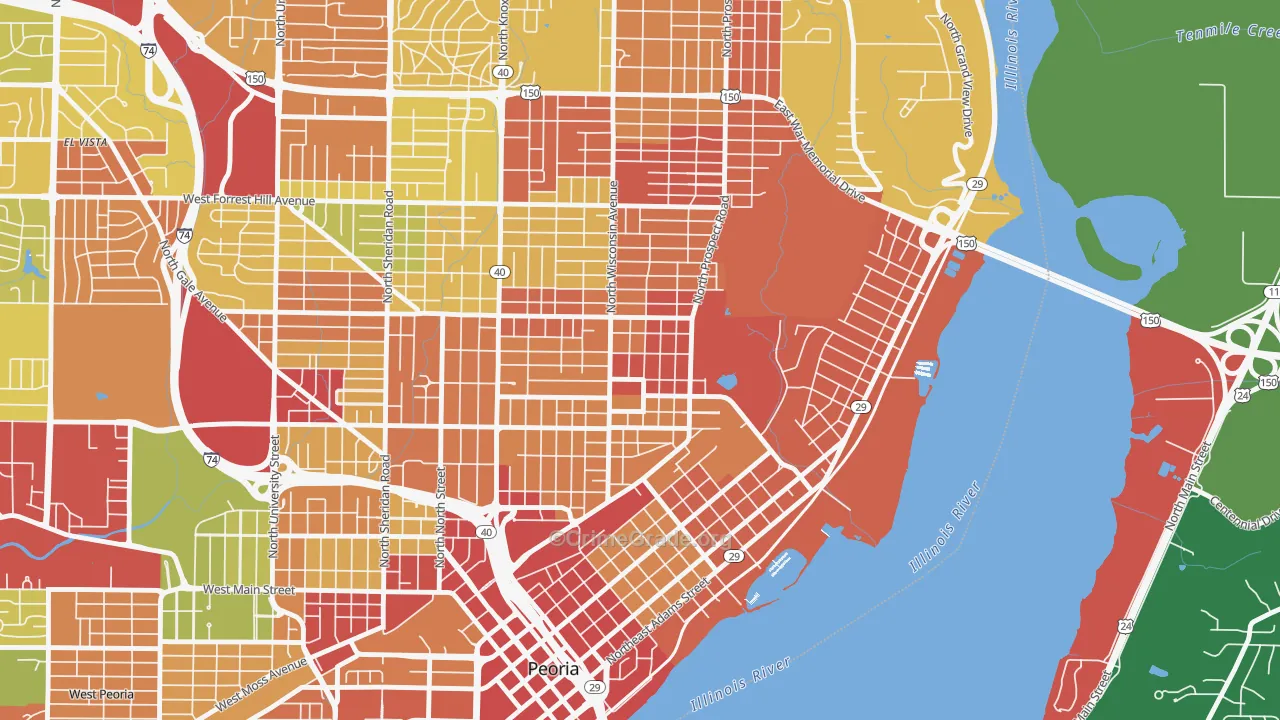 61603, IL Map of Drug-Related Crime Rates