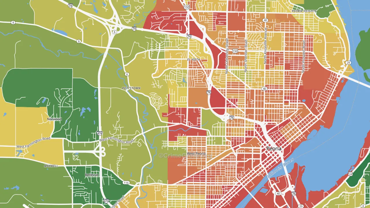 61604, IL Map of Drug-Related Crime Rates