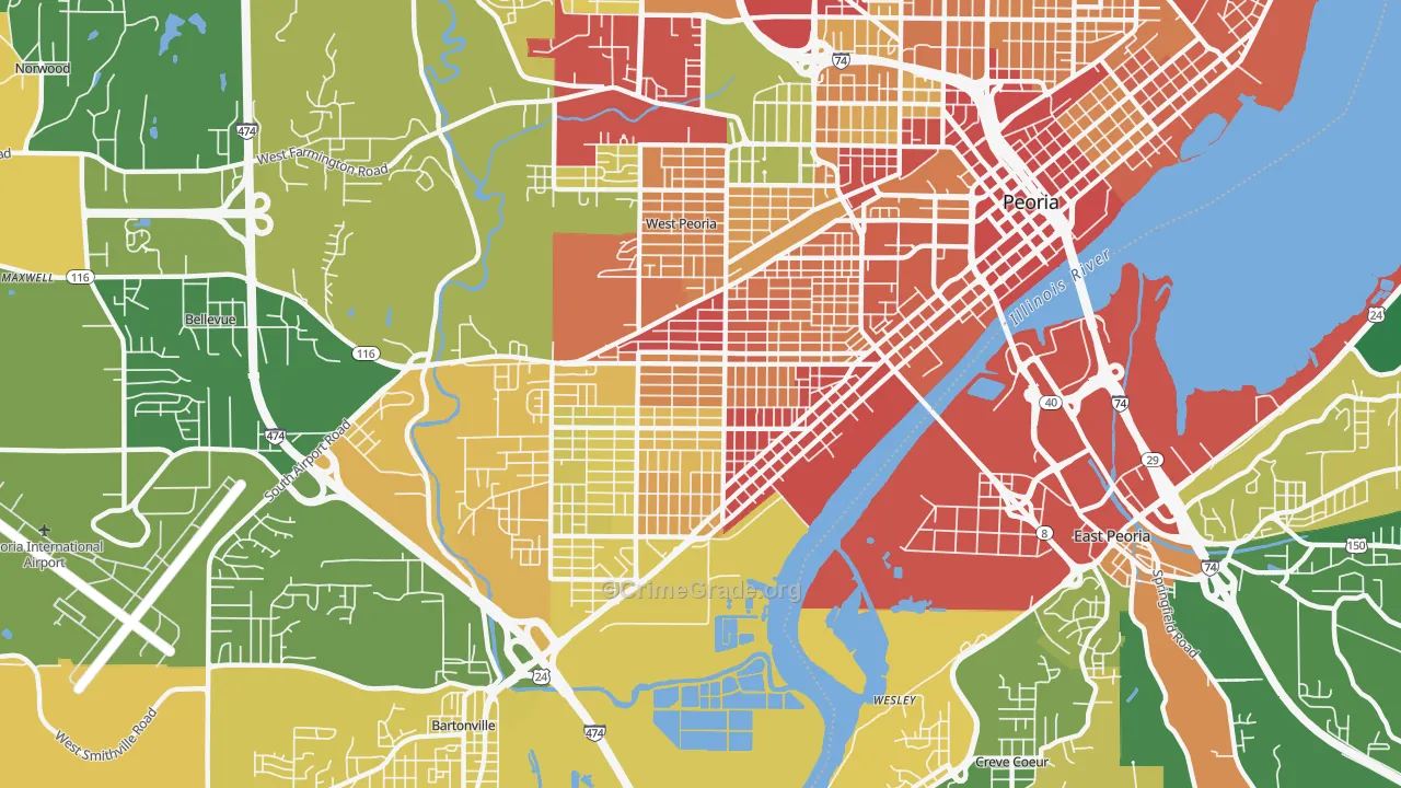 61605, IL Map of Drug-Related Crime Rates