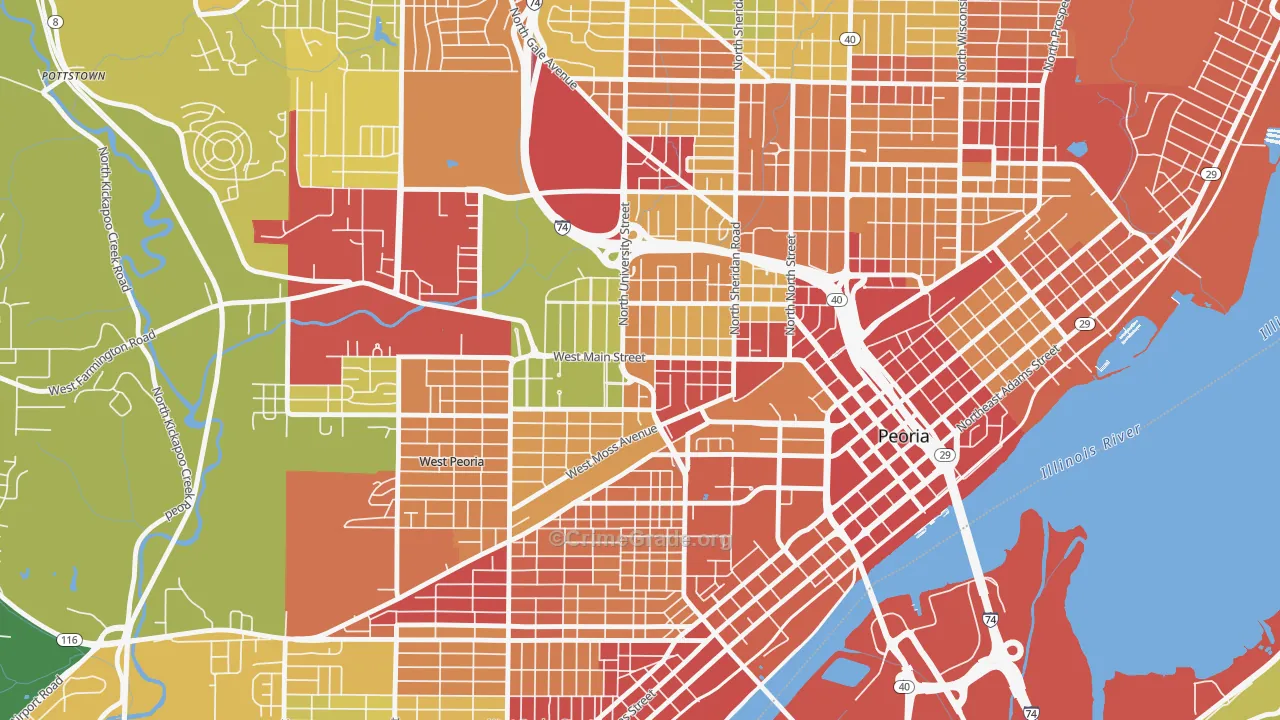 61606, IL Map of Drug-Related Crime Rates
