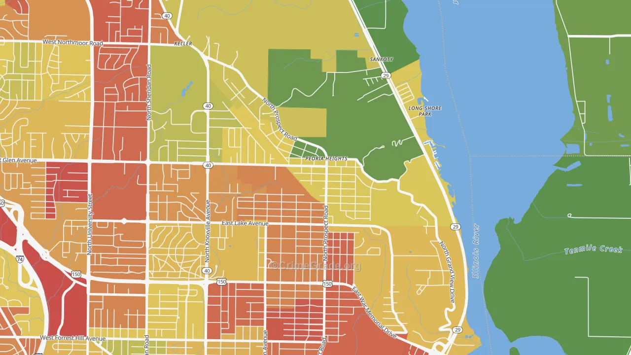 61616, IL Map of Drug-Related Crime Rates