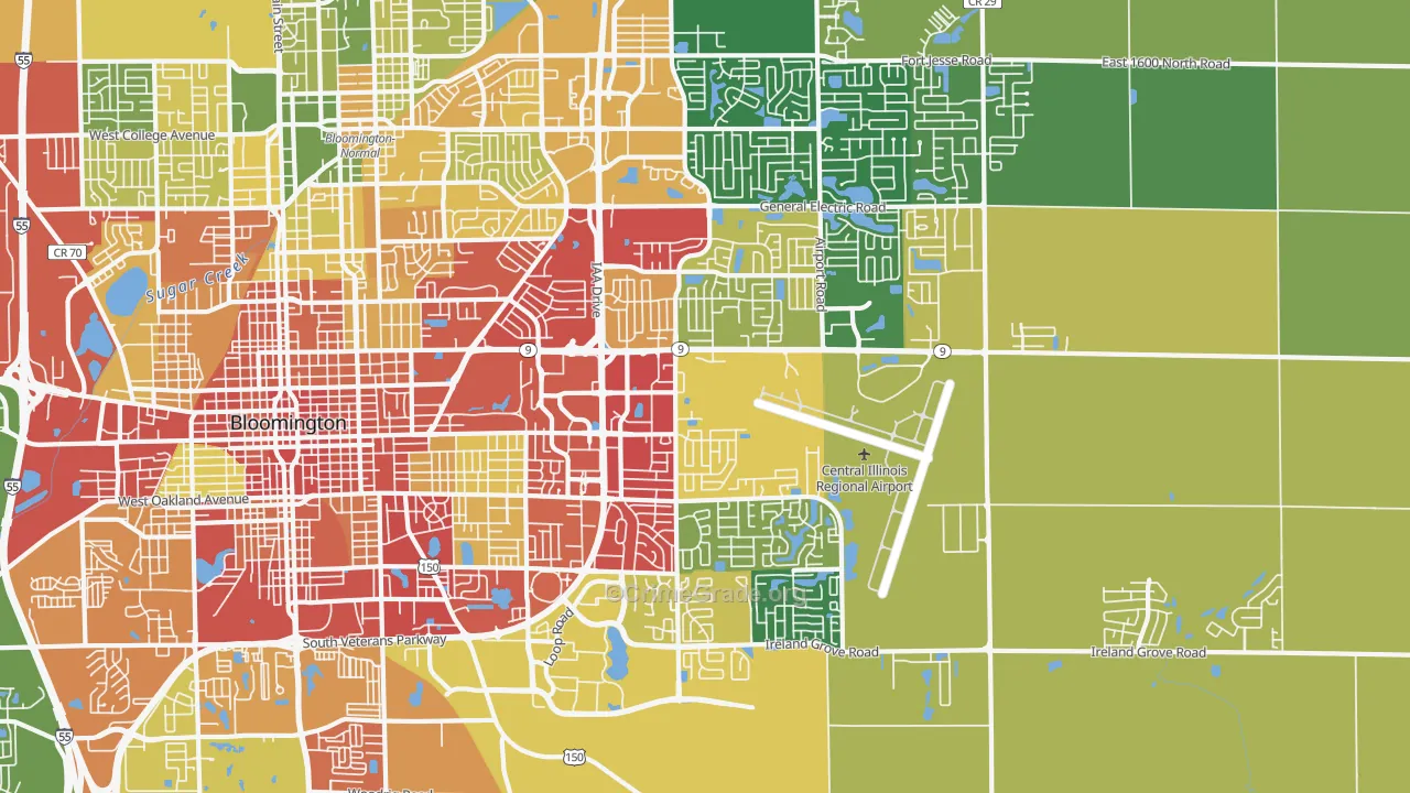 61704, IL Map of Drug-Related Crime Rates