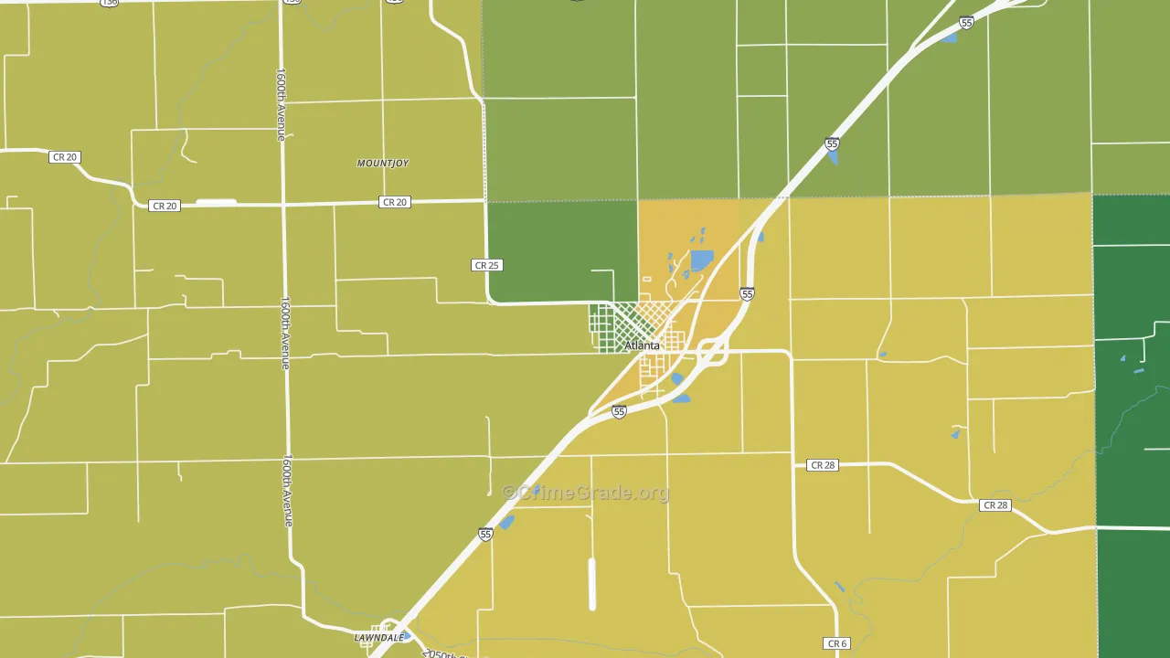 61723, IL Map of Drug-Related Crime Rates