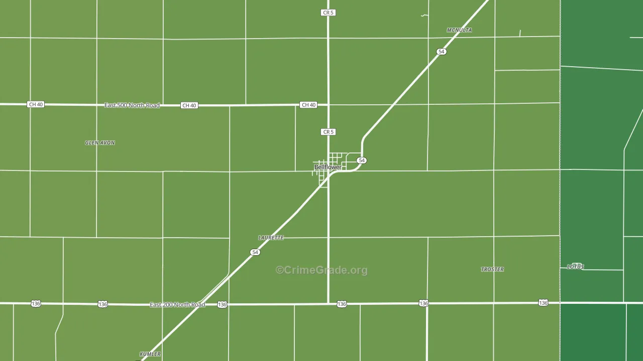 61724, IL Map of Drug-Related Crime Rates