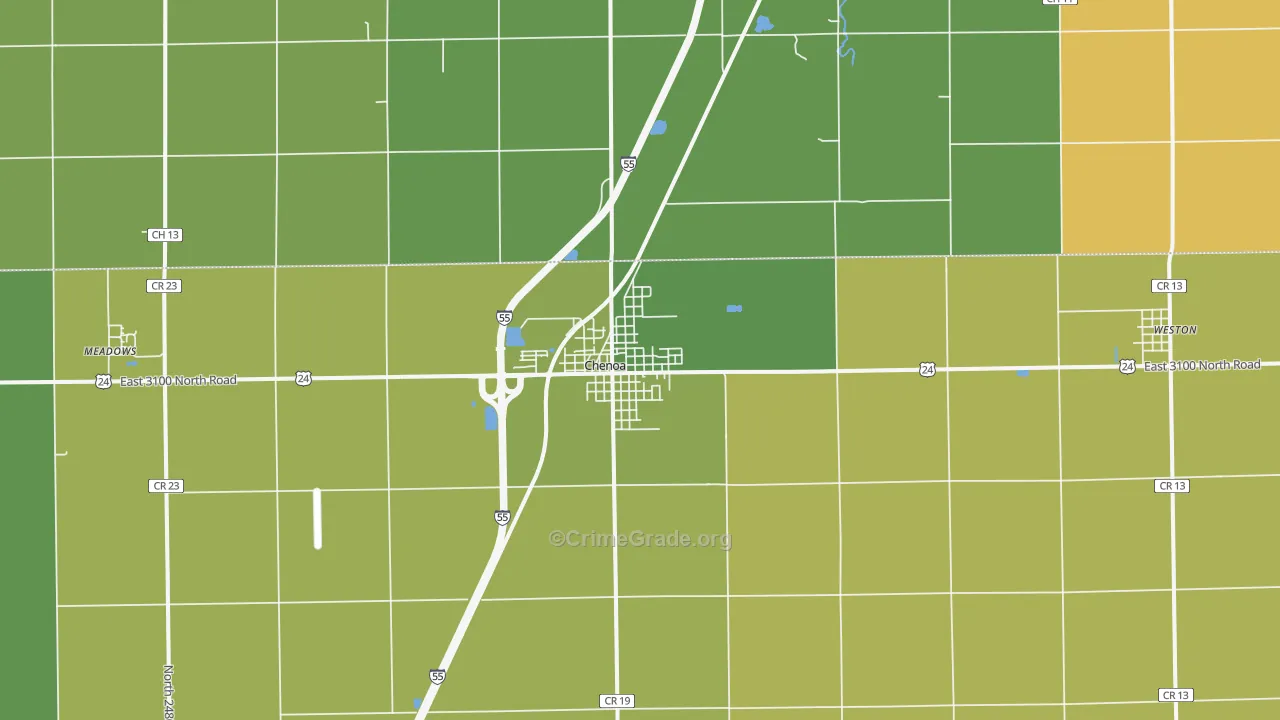 61726, IL Map of Drug-Related Crime Rates