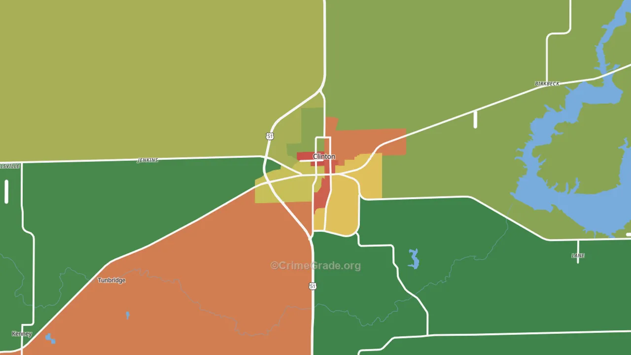 61727, IL Map of Drug-Related Crime Rates